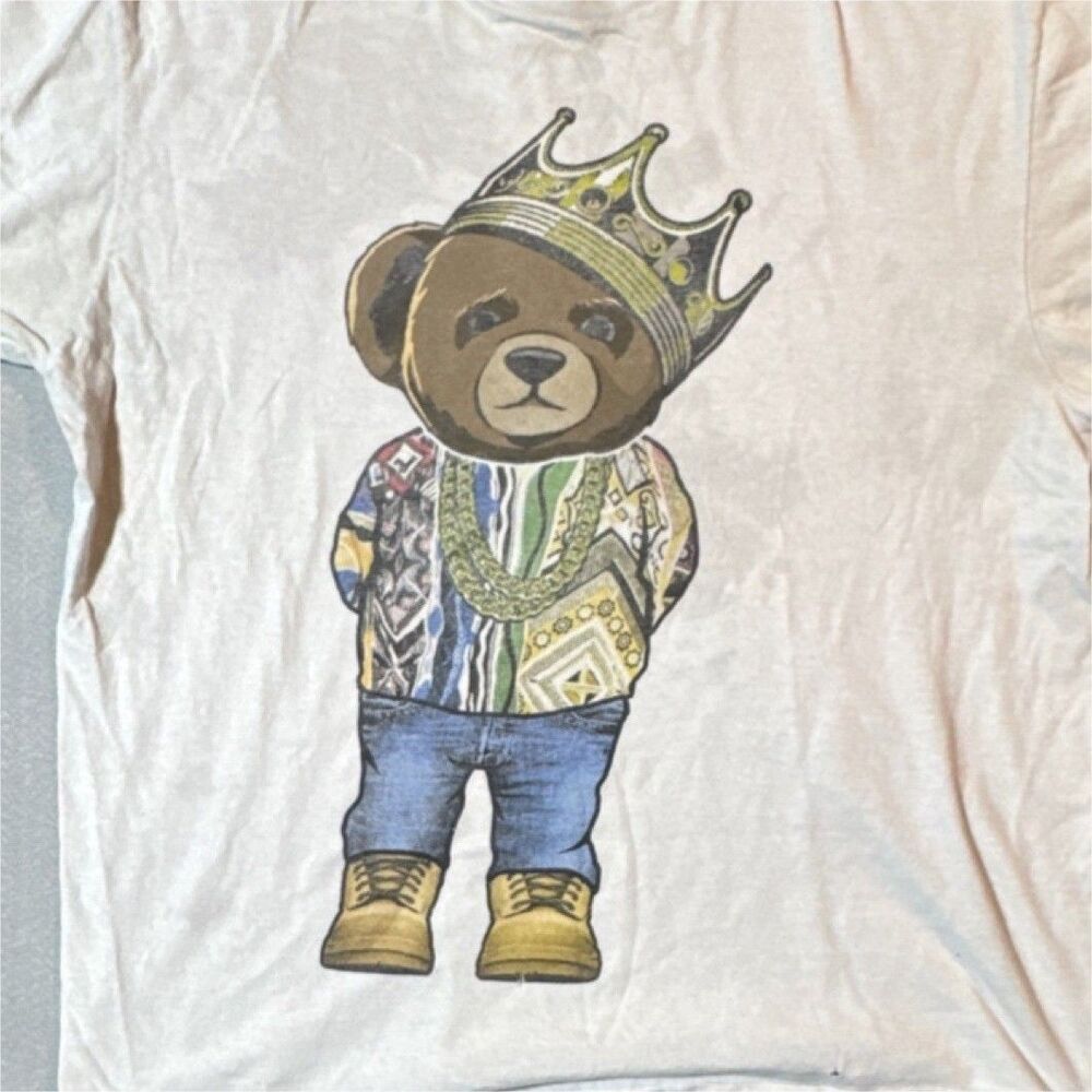 Delta Pro Weight Bear Graphic Men's White Cotton Crew Neck T-Shirt XL King Bear